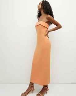 Veronica Beard Dresses*Absol Crepe Strapless Dress in Orange
