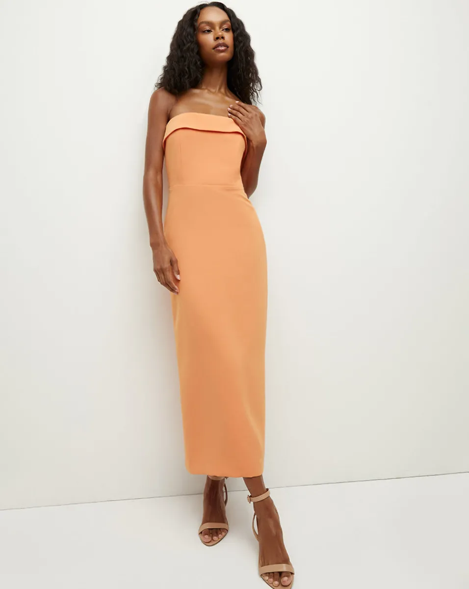 Veronica Beard Dresses*Absol Crepe Strapless Dress in Orange