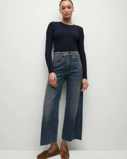 Veronica Beard Tops|Sweaters*Acara Ribbed Pullover in Navy