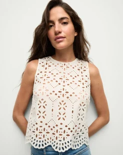 Veronica Beard Tops|Matching Sets*Adelyn Cotton Eyelet Tank in Off-White