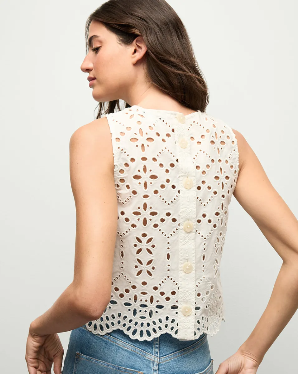 Veronica Beard Tops|Matching Sets*Adelyn Cotton Eyelet Tank in Off-White