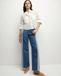 Veronica Beard Tops*Aderes Cotton Eyelet Shirt in White