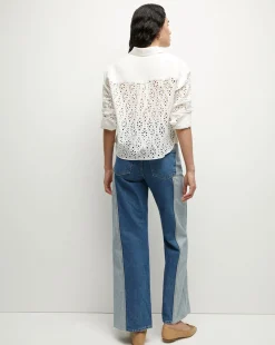 Veronica Beard Tops*Aderes Cotton Eyelet Shirt in White