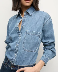 Veronica Beard Tops|The Veronicas' Favorites*Aderes Denim Shirt in Light Blue Starlight