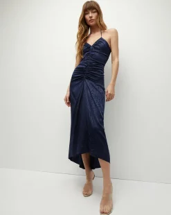 Veronica Beard Dresses*Aldana Stretch-Silk Dress Marine
