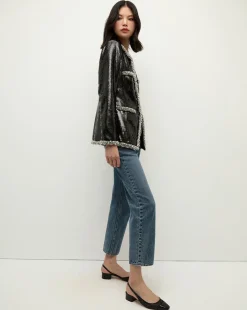 Veronica Beard Jackets & Outerwear|The Veronicas' Favorites*Alessia Pearl-Trim Sequin Jacket in x Poppy Delevingne Black