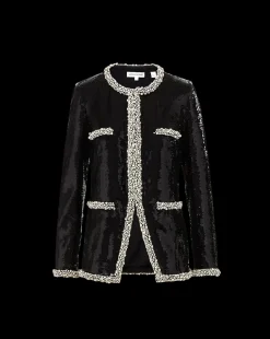 Veronica Beard Jackets & Outerwear|The Veronicas' Favorites*Alessia Pearl-Trim Sequin Jacket in x Poppy Delevingne Black