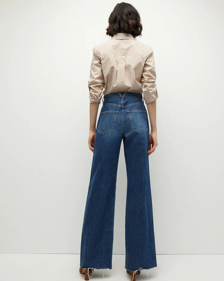 Veronica Beard Tops*Amelia Button-Down Shirt in Acorn/White