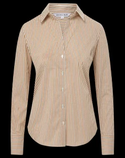 Veronica Beard Tops*Amelia Button-Down Shirt in Acorn/White