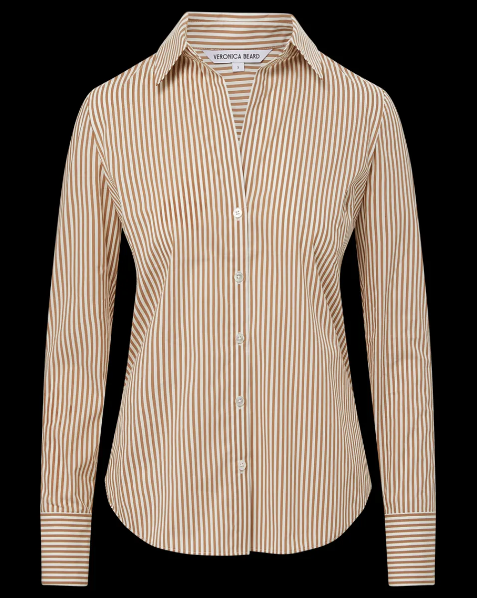 Veronica Beard Tops*Amelia Button-Down Shirt in Acorn/White