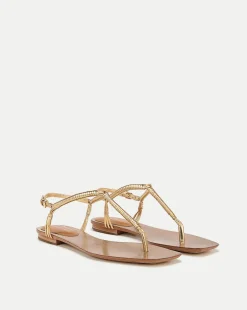 Veronica Beard Sandals*Amelia Metallic T-Strap Sandal Gold