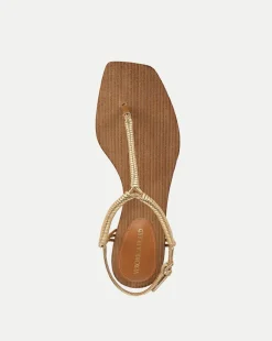 Veronica Beard Sandals*Amelia Metallic T-Strap Sandal Gold