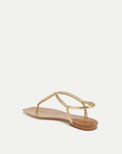 Veronica Beard Sandals*Amelia Metallic T-Strap Sandal Gold