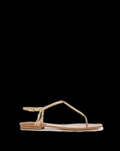 Veronica Beard Sandals*Amelia Metallic T-Strap Sandal Gold