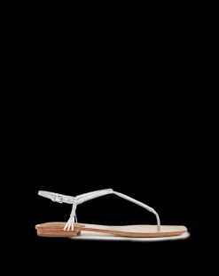Veronica Beard Sandals*Amelia Metallic T-Strap Sandal Silver