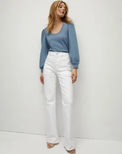 Veronica Beard Tops*Anabel Slate Blue Puff-Sleeved Top SlateBlue