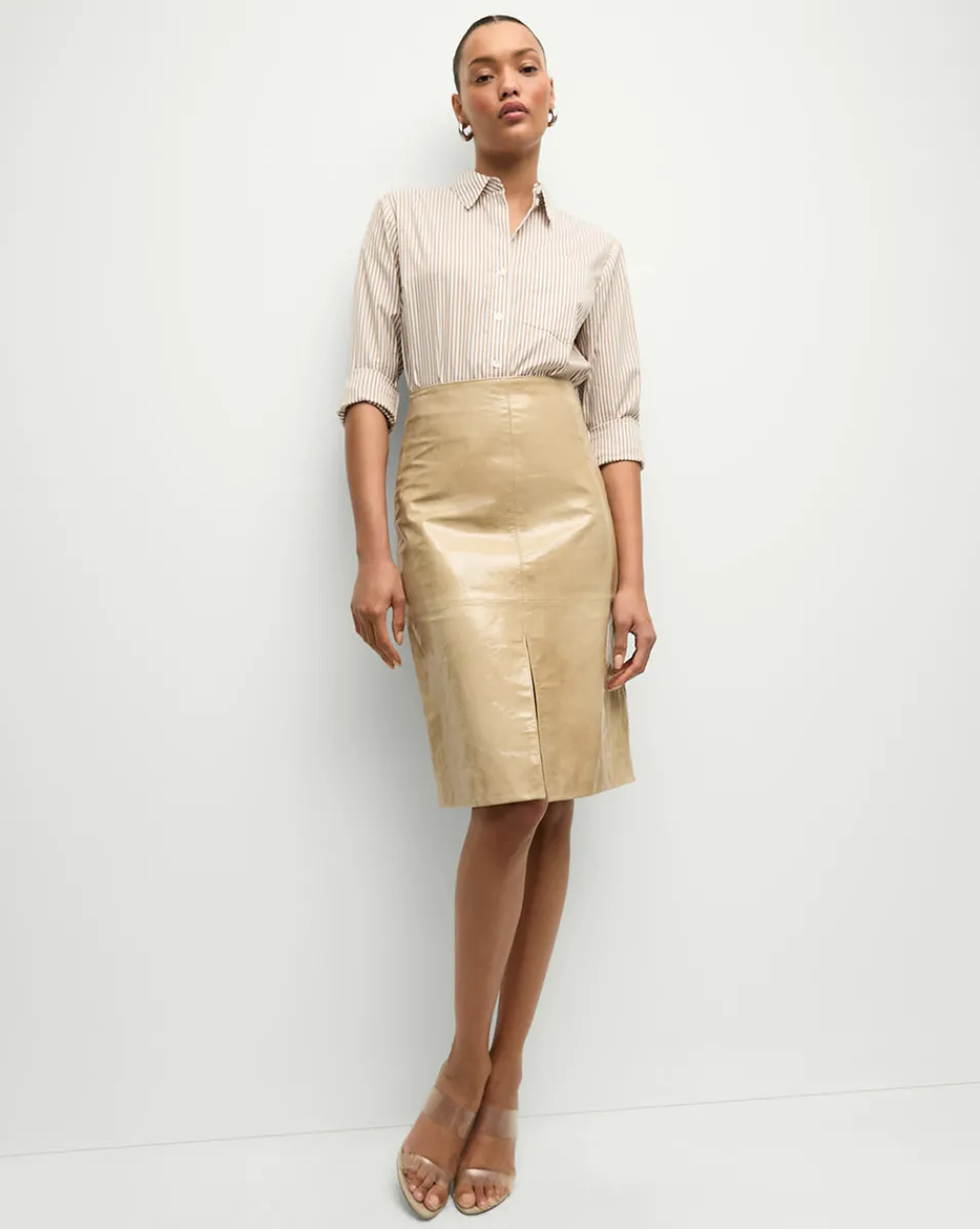 Veronica Beard Skirts & Shorts|Matching Sets*Anderson Coated Leather Skirt in Khaki