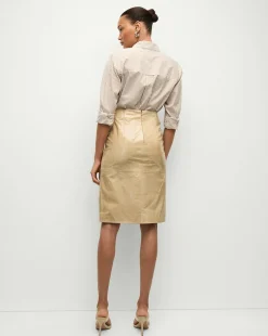 Veronica Beard Skirts & Shorts|Matching Sets*Anderson Coated Leather Skirt in Khaki