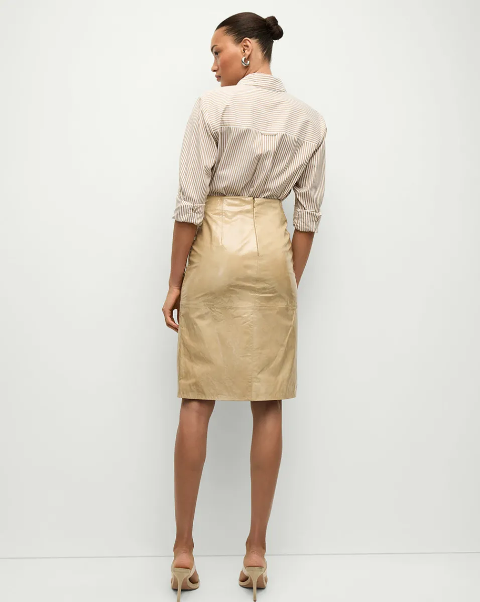Veronica Beard Skirts & Shorts|Matching Sets*Anderson Coated Leather Skirt in Khaki