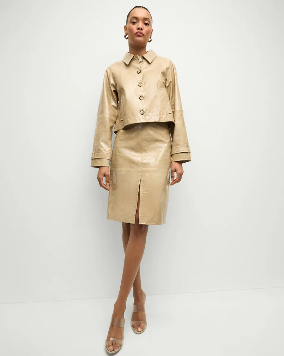 Veronica Beard Skirts & Shorts|Matching Sets*Anderson Coated Leather Skirt in Khaki