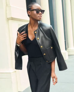 Veronica Beard Jackets & Outerwear|The Veronicas' Favorites*Andrea Leather Jacket in Black