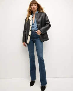 Veronica Beard Jackets & Outerwear|The Veronicas' Favorites*Anya Reversible Shearling Coat in Ecru/Black