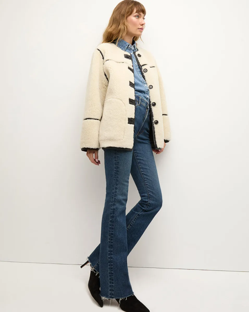 Veronica Beard Jackets & Outerwear|The Veronicas' Favorites*Anya Reversible Shearling Coat in Ecru/Black