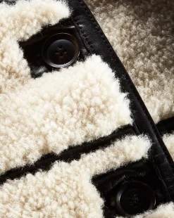 Veronica Beard Jackets & Outerwear|The Veronicas' Favorites*Anya Reversible Shearling Coat in Ecru/Black
