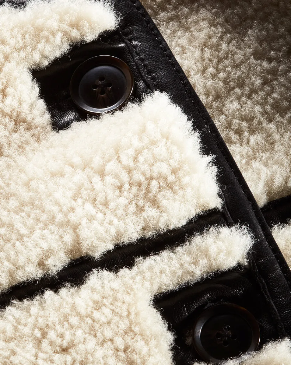 Veronica Beard Jackets & Outerwear|The Veronicas' Favorites*Anya Reversible Shearling Coat in Ecru/Black