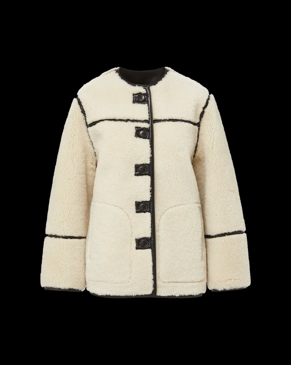 Veronica Beard Jackets & Outerwear|The Veronicas' Favorites*Anya Reversible Shearling Coat in Ecru/Black