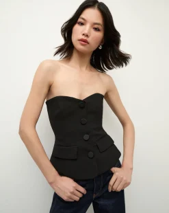 Veronica Beard Tops|The Veronicas' Favorites*Arlette Strapless Peplum Bustier in Black