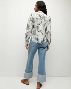 Veronica Beard Tops*Ashlynn Cotton Top in Off-White Multi Off-WhiteMulti