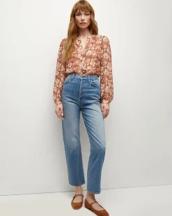 Veronica Beard Tops*Ashlynn Silk Top in Deep Ochre Multi DeepOchreMulti