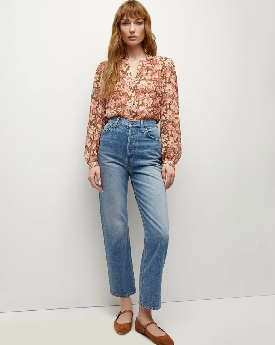 Veronica Beard Tops*Ashlynn Silk Top in Deep Ochre Multi DeepOchreMulti