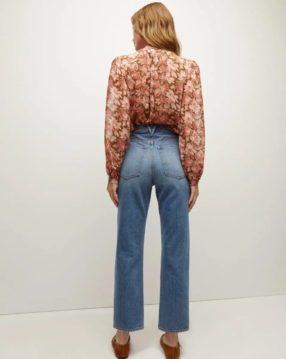 Veronica Beard Tops*Ashlynn Silk Top in Deep Ochre Multi DeepOchreMulti