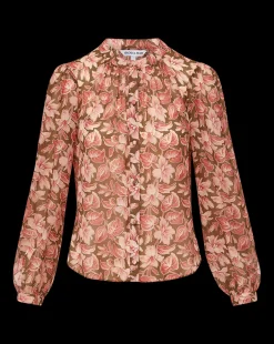 Veronica Beard Tops*Ashlynn Silk Top in Deep Ochre Multi DeepOchreMulti