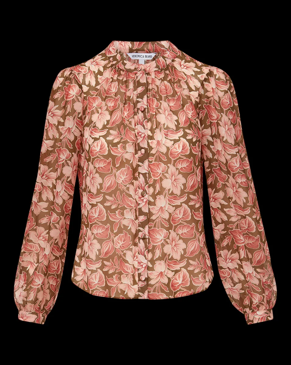 Veronica Beard Tops*Ashlynn Silk Top in Deep Ochre Multi DeepOchreMulti
