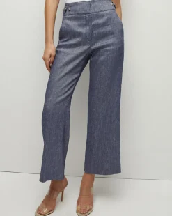 Veronica Beard Pants|Extended Sizes*Aubrie Linen Pant in Blue Melange BlueMelange