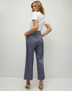 Veronica Beard Pants|Extended Sizes*Aubrie Linen Pant in Blue Melange BlueMelange