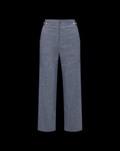 Veronica Beard Pants|Extended Sizes*Aubrie Linen Pant in Blue Melange BlueMelange