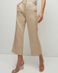 Veronica Beard Pants|Extended Sizes*Aubrie Women's Linen Cropped Pant KhakiMelange