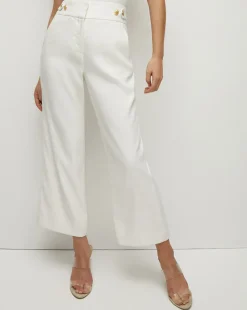 Veronica Beard Pants|Extended Sizes*Aubrie Women's Linen Cropped Pant in Off-White