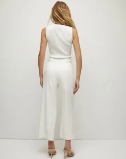 Veronica Beard Pants|Extended Sizes*Aubrie Women's Linen Cropped Pant in Off-White