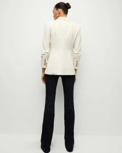 Veronica Beard Jackets & Outerwear|Matching Sets*Battista Pinstriped Dickey Jacket in Dove Multi DoveMulti