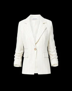 Veronica Beard Jackets & Outerwear|Matching Sets*Battista Pinstriped Dickey Jacket in Dove Multi DoveMulti