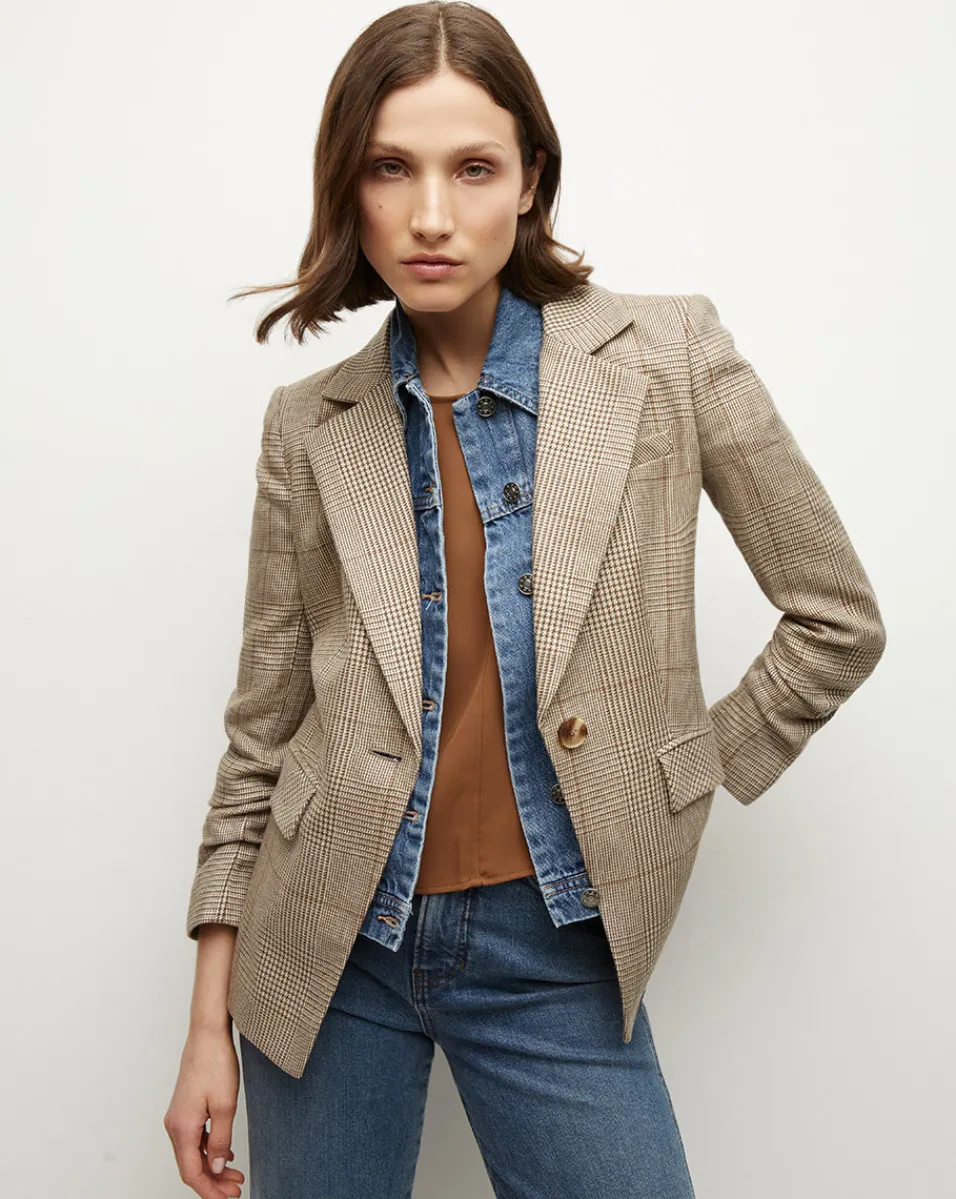 Veronica Beard Jackets & Outerwear*Battista Plaid Dickey Jacket in Ecru/Ochre
