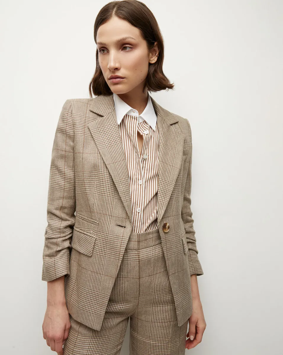 Veronica Beard Jackets & Outerwear*Battista Plaid Dickey Jacket in Ecru/Ochre