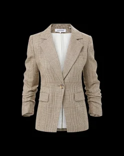 Veronica Beard Jackets & Outerwear*Battista Plaid Dickey Jacket in Ecru/Ochre