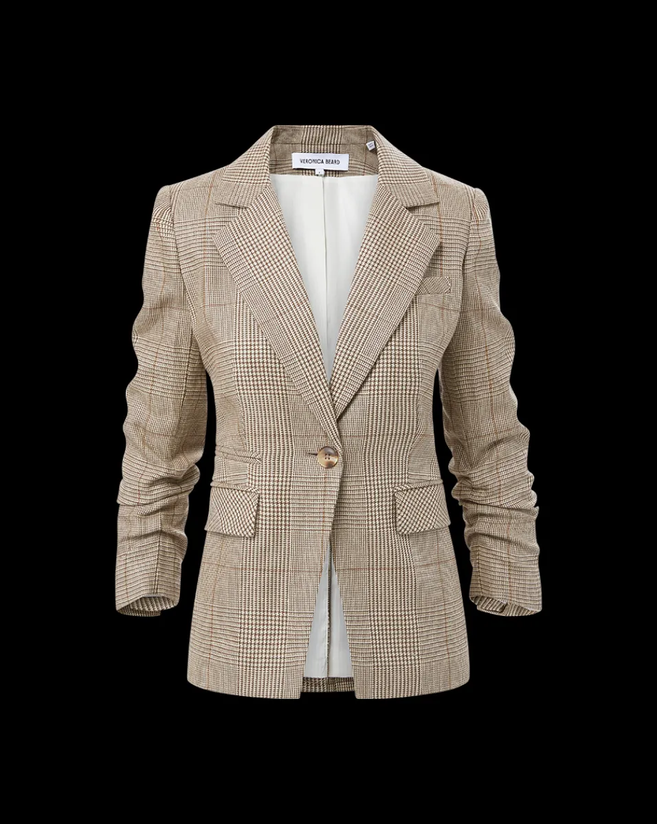 Veronica Beard Jackets & Outerwear*Battista Plaid Dickey Jacket in Ecru/Ochre