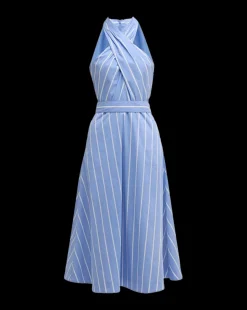 Veronica Beard Dresses*Baylee Poplin Dress in Hydrangea/White